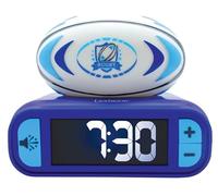 Lexibook Despertador Rugby RL800RG – Luz nocturna, LCD retroiluminada, Sonidos, Snooze, Azul/Blanco