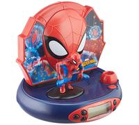 LEXIBOOK, Spider-Man, Reloj Despertador con proyector para niños, Luz Nocturna y proyección de la Hora en el Techo, Efectos de Sonido, Funciona con Pilas, Rojo, RP500SP