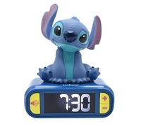 Lexibook Despertador luz nocturna Stitch RL800D, LCD, sonidos y melodías, Azul