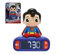 LEXIBOOK, Superman, Despertador lámpara de Noche Superman, Sonidos y melodías, Pantalla LCD retroiluminada, Iluminado, Repetición (Snooze), RL800SU