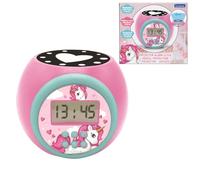 Lexibook Reloj despertador proyector Unicornio RL977UNI-Alarma, repetición, luz nocturna, LCD, Rosa
