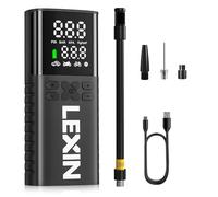 LEXIN P4 Compresor de Aire Portatil 150 PSI, Inflador Eléctrico 4000mAh | Bomba Aire con Pantalla LCD, Potente, Ligero, con Válvula Presta/Schrader para Moto/Coche/Bicicleta/Pelota/Scoote