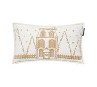 Lexington Cojín Winter House de algodón aterciopelado ecológico 30x50 cm White-Light beige