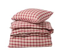Lexington Funda nórdica de franela de algodón Red-beige Checked. 2 piezas 50x60 cm. 150x210 cm