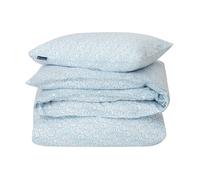 Lexington Juego de funda nórdica Wave Printed Cotton Sateen White-Blue. 1 funda de almohada