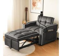 Lexiou Sofá Cama Individual Extensible 3 en 1, con Soporte para Bebidas y Soporte para Teléfono Móvil, Sillón Reclinable, Ideal para Espacios Pequeños, 83 x 167 x 76 cm