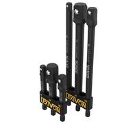 LEXIVON Juego de adaptadores de zócalo de grado de impacto de 6 piezas - Broca de extensión de 3 "y 6" con soporte | Unidad de 1/4 ", 3/8" y 1/2 "(LX-105)