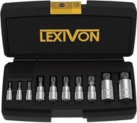 LEXIVON Juego de casquillos de punta estriada cuadrada triple XZN, acero aleado S2 Premium | Juego de 10 piezas estilo europeo M4 - M18 | Estuche de almacenamiento mejorado [LX-145]