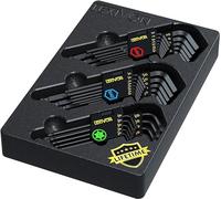 LEXIVON Juego de llaves allen/hexagonales 3-Pack Métrico/SAE y Estrella de Brazo Largo de 35 piezas Grado Industrial S2 Acero de Aleación (LX-131)