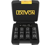 LEXIVON Juego de llaves de impacto de tuerca de lengüeta, unidad de 1/2 pulgada | Innovador diseño de enchufe abatible de 8 en 4, cubre las tuercas de rueda métricas y pulgadas más utilizadas | Acero