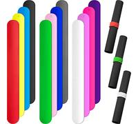 Leyndo 12 Clips de Silicona para Rollo de Papel de Regalo, Tiras de Metal Cubiertas, 1 x 9 Pulgadas, Soporte de Vinilo para póster de Navidad, Boda, graduación, Envoltura de Regalos (Multicolor)