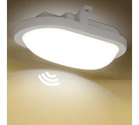LEZOE 18W Luminaria de techo con sensor de movimiento, 2200LM 120lm/W IP54 Sensor Luminaria de radar para techo Luz de Baño, Lámpara 4000K para Cuartos Húmedos, Pasillos,Sótanos, Garajes, Balcones