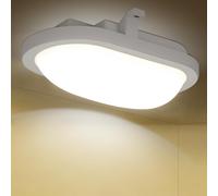 LEZOE Plafón LED Plafón Baño 10W, 1100lm 110 (Lm/W) 4000K, IP54 Impermeable Lámpara para Cuartos Húmedos Lámpara de Baño, Lámpara de Baño Ideal para Cocina/Balcón/Sótano/Dormitorio/Pasillo Ovalado