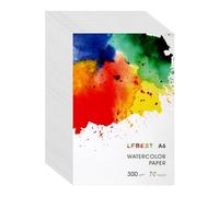 LFBEST Papel de acuarela A6, 70 hojas de papel de acuarela blanco de 300 g/m², bloc de acuarelas para manualidades, acuarelas, pintura acrílica, pintura y colorear
