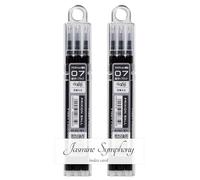 LFBKRF30F Recambio de un solo color para bolas FriXion, 0.03 pulgadas (0.7 mm), tinta negra FriXion (LFBKRF30F recambios, negro, 3 paquetes x 2 (total 6 piezas), 1 tarjeta de índice Jasmine Symphony