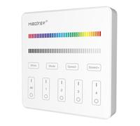 LGIDTECH B3 inalámbrico 2.4G RF 4 zonas RGB/RGBW montado en la pared controlador de panel inteligente Alimentado por 2 pilas AAA (no incluidas) Solo funciona con el controlador de tiras FUT037 FUT038