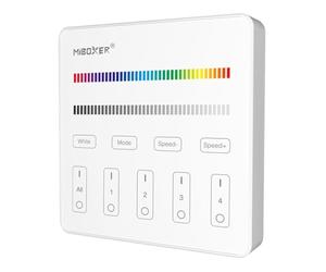 LGIDTECH B3 inalámbrico 2.4G RF 4 zonas RGB/RGBW montado en la pared controlador de panel inteligente Alimentado por 2 pilas AAA (no incluidas) Solo funciona con el controlador de tiras FUT037 FUT038