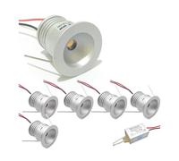 LGJEGD Foco LED empotrable 12 V, 1 W, IP65, minifoco LED 25 mm, Kit iluminación for Techo Exterior (Paquete 6) (Cool White,120 Degrees)