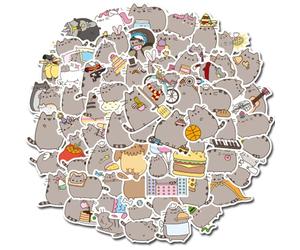 LGWJHCY P-usheen Pegatinas, Lindo de Gato Pegatinas 100pcs Cartoon Graffiti Impermeables Calcomanías para Laptop, Botellas de Agua, Equipaje, Guitarra, Monopatín