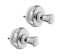 LH Pareja Handy Drop tubos planos - 2 toalleros para radiadores de baño con tubos planos, se fijan directamente al radiador de baño - Cromado