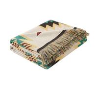 LHGOGO Manta grande estilo azteca con borlas, 90 x 90 cm, reversible, tejido de alta densidad, para sofás, asientos y sillones, extragruesa, suave y acogedora, 35 x 35 pulgadas