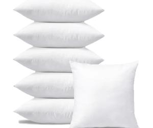 Liababylove, pack 4 o 6 rellenos de cojin de 45 x 45 centimetros de alta calidad, relleno de fibra hipoalergenica, envasados al vacio, mullidos , gorditos, no se deforman, lavables, pack ahorro