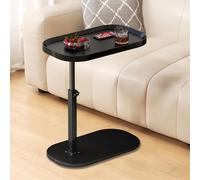 liameya Mesa auxiliar en forma de C de altura ajustable, mesa de sofá giratoria de 360° que se desliza debajo, moderna mesa de centro pequeña para sofá/cama/bañera, para sala de estar, dormitorio