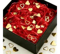 LIANRISES 100g Relleno Cajas Regalo Rojo, Papel Triturado Para Relleno, para Navidad, Regalos De Cumpleaños, San Valentín, Bodas, y 10g Confeti Corazón