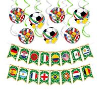 LIANRISES 15 Piezas Remolino Spirales Decoración 2026 Mundial, 2 Guirnalda Bandera Tema Fútbol Mundial, Banderines Para La Copa Del Mundo, Reutilizable Decoración Colgante Para Puertas