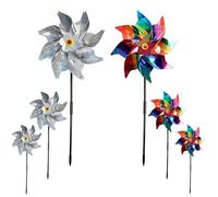 LIANRISES 6 Piezas Molino De Viento Espanta Palomas Ahuyentador Palomas Repelente Palomas Molinillo De Viento Jardin Molinos De Viento Reflectivos
