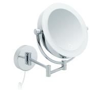 Libaro Tokio Espejo de Maquillaje de Aumento XXL de Pared a LED - Aumento 5x/10x con Atenuador, Auto-Off y Enchufe 230V - Brazo Extensible de Metal Cromado [Clase energética E]