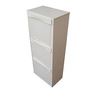 Liberoshopping - Mueble de madera para la recogida diferenciada de residuos - 3 Compartimentos - Color blanco - Medidas 25 x 40 x 101 cm