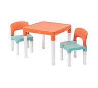 Liberty House Toys - Juego de Mesa y 2 sillas para niños, Color Verde, Naranja, Blanco, Mesa de 51 x 51 x 43 cm, 27 x 31 x 44 cm, Altura del Asiento: 26 cm