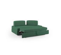 Liberty sofá con puff extraíble y respaldo desmontable en tela impermeable 180 cm verde