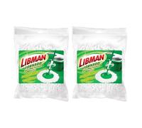 Libman Tornado Spin Mop Recambios - Caja de 2 Cabezales de Microfibra, fácil de reemplazar, Lavable a máquina, Verde y Blanco