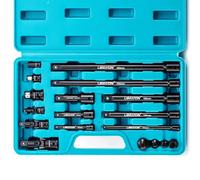 LIBRATON 18pcs Juego de Accesorios de Llaves, Extensiónes de llaves | Socket Adaptador, Adaptador de Impacto, Juntas Universales y Acoplador de Impacto, Cr-V