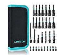 LIBRATON 31Piezas destornillador de tuercas magnéticas, Brocas de taladro | impacto de 1/4", Brocas de destornillador, Adaptadores de vaso de impacto, Soporte de broca, Extensiones