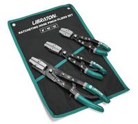 LIBRATON Alicates para Abrazadera de Manguera, Juego de 3 Alicates Manguera | Trinquete, Abrazadera de Flexible Tubo, Alicates para Manguera de Combustible y Radiador, con Bolsa, 8" 10" 12"