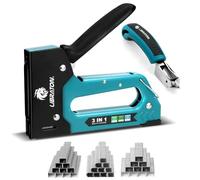 LIBRATON Grapadora de Alta Resistencia para Madera y Tapicería Quitagrapas | Grapadora Manual 3 en 1 para Muebles con 1500 Grapas T50 T25 JT21, para Tela Cable Pared Bricolaje, Un Presionado Eficaz