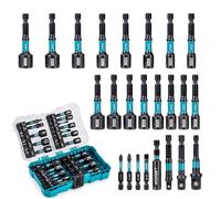 LIBRATON Juego de 24 Destornilladores Magnéticos para Tuercas Métricas/SAE | Brocas de Impacto de 1/4", Adaptadores de Vaso de Impacto, Puntas de Destornillador, Portapuntas, con Fosfatado Negro