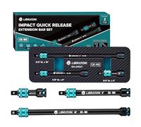 LIBRATON Juego de barras de extensión de impacto de bloqueo de 3/8 pulgadas | extensión de enchufe de 3, 6 y 10 pulgadas, liberación rápida con cuello deslizante, acero Cr-Mo, acabado de fosfato negro