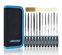 LIBRATON Juego de Limas de Aguja, Juego de Limas de Diamante, 13 Piezas | Set Para Metal, Plástico, Cristal, Madera, Tallado en Bruto, Color Dorado y Azul