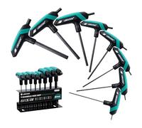 LIBRATON Juego de Llaves Hexagonales con Mango en T, Juego de Llaves Allen | Métrica, Llaves Allen con Mango T 2-10 mm para Reparación de Bicicletas y Automáticas, 8PCS con Estante de Almacenamiento