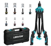 LIBRATON Remachadora de Tuercas, 16" Pistola de Tuercas con 7 Mandriles | Métricos, 70 Piezas Tuercas Remachables, Remachadora de Tuercas Profesional, Diseño de Tuerca de Liberación Automática, Caja