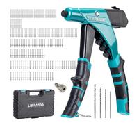 LIBRATON Remachadora Manual, Pistola Remachadora, Remachadora Profesional | Contenedor de Eje, Herramienta de Remachado, Boquillas Intercambiables Sin Herramienta, para Remachar Remaches De Aluminio