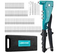 LIBRATON Remachadora Manual Profesional, 100 Remaches, Pistola Remachadora | Herramienta para Remachar de Forma Manual, Remachado para Metal, Madera y Plástico