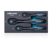 LIBRATON Trinquete Reversible, Trinquete Mango de Liberación Rápida, 3PCS | Juego de Trinquete de 1/2 "3/8" 1/4", 72 Dientes, para Reparación de Automóviles