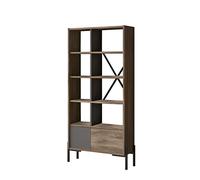 Librería,100% tablero de aglomerado rechapado en melamina, color marrón