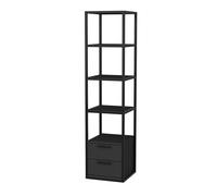 Librería, 100% Tablero de aglomerado rechapado en melamina, Color Negro Antracita WELLHOME