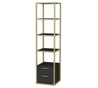 WELL HOME MOBILIARIO & DECORACIÓN Librería, 100% Tablero de aglomerado rechapado en melamina, Color Oro Antracita